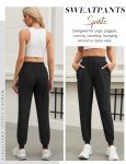 AFFA Sweatpants Women High Waist Jogger Pants Lightweight Yoga Running Workout Casual Athletic Trousers with Zipper Pockets(Black,S)