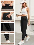 AFFA Sweatpants Women High Waist Jogger Pants Lightweight Yoga Running Workout Casual Athletic Trousers with Zipper Pockets(Black,S)