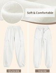 heekpek Cargo Sweatpants Y2k Fleece Pants for Women Fashion Joggers Plus Size Casual Trendy Jogging Pant Clothes with Pocket (White, Small)