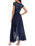 Navy Lace Hi-Lo Evening Dress for Women