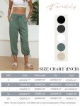 Famulily Womens Linen Wide Leg Pants Casual Loose Drawstring Capri Beach Palazzo Pants Fashion Yoga Trousers with Patch Pockets Dark Gray L