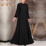 Black Long Sleeve Maxi Dress for Women