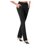 Early Black of Friday Deal Yoga Pants Women High Waist Dress Pant High Waist Stretch Trousers 2024 Workout Running Leggings Wide Leg Work Pants(Black X-Large