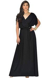 Plus Size Flowy V-Neck Maxi Dress in Black