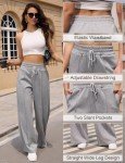 Oleda Wide Leg Sweatpants for Women High Waist Joggers Womens Drawstring Jogging Pants Baggy Track Sweat Pants Casual Workout Grey