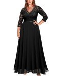 Miusol Plus Size Floral Lace Maxi Dress
