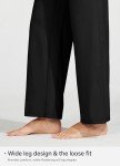 Willit Women's Wide Leg Yoga Pants with Pockets Stretch Loose High Waist Comfy Soft Casual Lounge Sweatpants 28" Black L