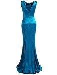 Elegant Mermaid Sleeveless Gown in Harbor Blue