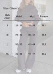 OZICERD Wide Leg Cargo Sweatpants for Women Baggy Joggers Trouser High Waisted Casual Lounge Jogging Sweat Pants with Pockets Black S