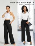 wkwmrpet Womens Wide Leg Sweatpants Pantalon Femme Black Trouser Style Yoga Pants Casual Petite Pants S
