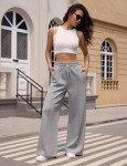 Oleda Wide Leg Sweatpants for Women High Waist Joggers Womens Drawstring Jogging Pants Baggy Track Sweat Pants Casual Workout Grey