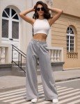 Oleda Wide Leg Sweatpants for Women High Waist Joggers Womens Drawstring Jogging Pants Baggy Track Sweat Pants Casual Workout Grey