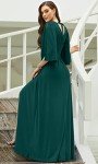Emerald Green Plus Size Flutter Sleeve Maxi Dress