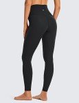 CRZ YOGA Women's Brushed Naked Feeling Workout Leggings 28'' - High Waisted Tummy Control Athletic Running Yoga Pants Black Medium