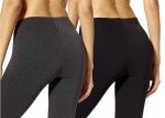 No Nonsense Women's Cotton Legging, Black/Charcoal Grey - 2 Pair Pack, Small