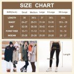 HLTPRO Fleece Lined Leggings Women - Winter Thermal Warm High Waisted Tummy Control Pants for Yoga Running Workout Gym Black