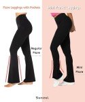 Sunzel Butterflycra High Waist Mini Flared Leggings for Women, Tummy Control Casual Flare Yoga Pants for Yoga Workout Gym 32" Black Medium