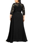 Miusol Plus Size Floral Lace Maxi Dress