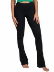 Sunzel Butterflycra High Waist Mini Flared Leggings for Women, Tummy Control Casual Flare Yoga Pants for Yoga Workout Gym 32" Black Medium