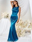 Elegant Mermaid Sleeveless Gown in Harbor Blue