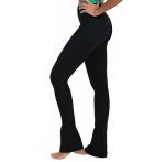 Sunzel Butterflycra High Waist Mini Flared Leggings for Women, Tummy Control Casual Flare Yoga Pants for Yoga Workout Gym 32" Black Medium