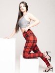 COMFY FOREVER Red Plaid Leggings for Women - Workout Leggings & Gym Leggings - Compression Leggings Women - Tummy Control Leggings & Womens Pants | high Waisted Leggings for Women Without Pockets