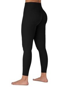 Sunzel Sunzfly Invisible Butt Scrunch Workout Leggings for Women, Butt Lifting High Waisted Gym Yoga Pants with Tummy Control 25" Black Large