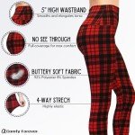 COMFY FOREVER Red Plaid Leggings for Women - Workout Leggings & Gym Leggings - Compression Leggings Women - Tummy Control Leggings & Womens Pants | high Waisted Leggings for Women Without Pockets
