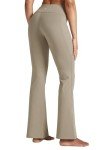 Willit Women's Yoga Pants Flare Leggings High Waist Bootcut Workout Leggings Tummy Control with Pockets 29" Khaki M