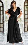 Plus Size Flowy V-Neck Maxi Dress in Black