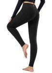 BALEAF Women's Fleece Lined Leggings Winter Warm Leggings for Women Thermal High Waisted Pocketed Workout Yoga Pants Black L