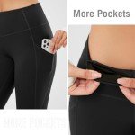 BALEAF Women's Fleece Lined Leggings Winter Warm Leggings for Women Thermal High Waisted Pocketed Workout Yoga Pants Black L