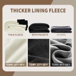 CAMPSNAIL Fleece Lined Leggings Women - High Waisted Thick Warm Soft Pants Tummy Control Thermal Casual Black Reg & Plus Size