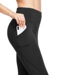 BALEAF Women's Fleece Lined Leggings Winter Warm Leggings for Women Thermal High Waisted Pocketed Workout Yoga Pants Black L