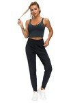 THE GYM PEOPLE Athletic Joggers for Women Sweatpants with Pockets Workout Tapered Lounge Yoga Pants Women's Leggings (Black, Large)