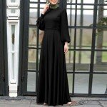 Black Long Sleeve Maxi Dress for Women
