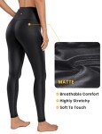 CRZ YOGA Butterluxe Matte Faux Leather Leggings for Women 28" - High Waisted Stretch Ankle Leather Pants Pleather Tights Faux Leather Black Small