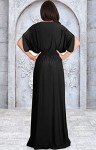 Plus Size Flowy V-Neck Maxi Dress in Black