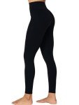 Sunzel Sunzfly Workout Leggings for Women, High Waisted Compression Workout Gym Yoga Pants, Tummy Control & No Front Seam Lycra Jet Black Medium 26"