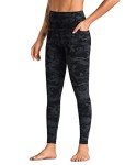 Dragon Fit High Waisted Leggings for Women Tummy Control Workout Running Yoga Pants with Pockets (Small, Black&Grey Camo)