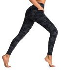 Dragon Fit High Waisted Leggings for Women Tummy Control Workout Running Yoga Pants with Pockets (Small, Black&Grey Camo)