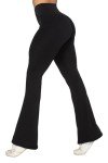 Sunzel Flare Leggings for Women V Crossover High Waisted Tummy Control Casual Workout Gym Bootcut Flared Yoga Pants Black
