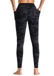Dragon Fit High Waisted Leggings for Women Tummy Control Workout Running Yoga Pants with Pockets (Small, Black&Grey Camo)