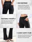 VOOVEEYA Casual Bootcut Yoga Dress Pants for Women 4 Pockets-Flare Leggings High Waist Tummy Control Bootleg Work Pants（Bootcut-Black-L）