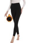 Xlxker Fleece Lined Leggings Women Buttery Soft Leggings for Winter Black XS-XL