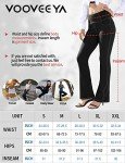 VOOVEEYA Casual Bootcut Yoga Dress Pants for Women 4 Pockets-Flare Leggings High Waist Tummy Control Bootleg Work Pants（Bootcut-Black-L）