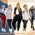 FULLSOFT 3 Pack Plus Size Leggings with Pockets for Women -High Waist Stretchy 1X-4X Workout Yoga Pants(3XL,BLK)
