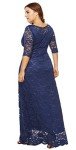 FEOYA Plus Size Lace Evening Cocktail Dress