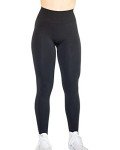 Seamless Scrunch Legging Women Yoga Pants 7/8 Tummy Control Workout Running for Fitness Sport Active Ankle Legging-25'' (S, Black)