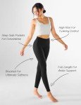 Yogaration Everyday Leggings for Women, High Waisted Yoga Pants with Deep Side Pockets, Non-See-Through Workout Leggings, Full Length, Brushed(Black, Medium)